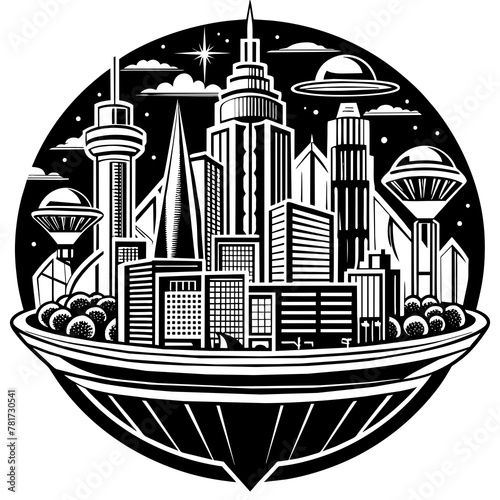        Future city vector illustration.
