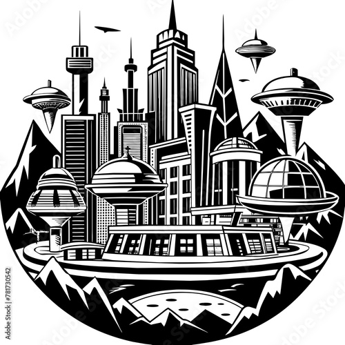       Future city vector illustration.
