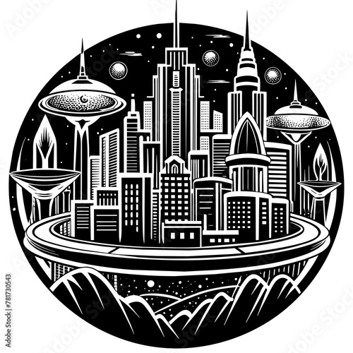        Future city vector illustration.
