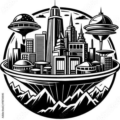        Future city vector illustration.
