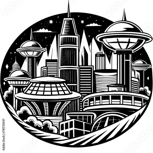        Future city vector illustration.

