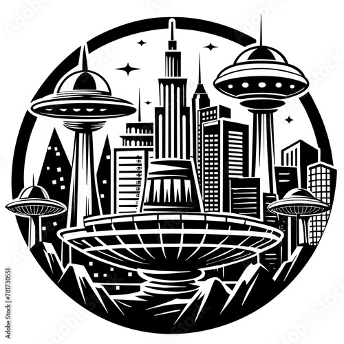        Future city vector illustration.
