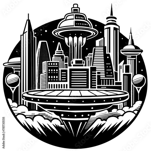        Future city vector illustration.
