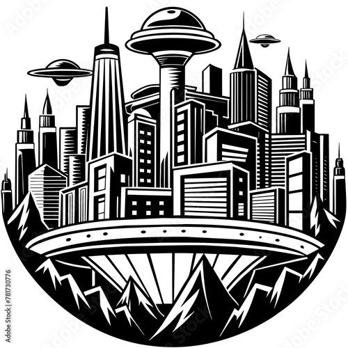        Future city vector illustration.
