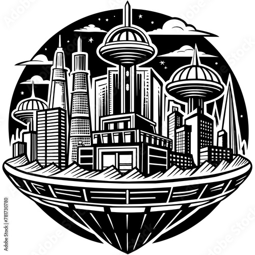        Future city vector illustration.
