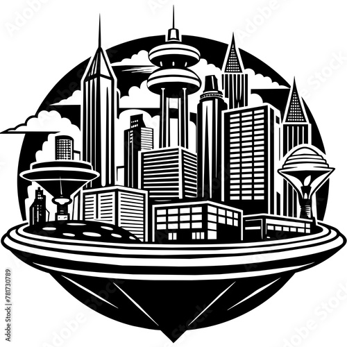        Future city vector illustration.
