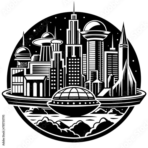        Future city vector illustration.
