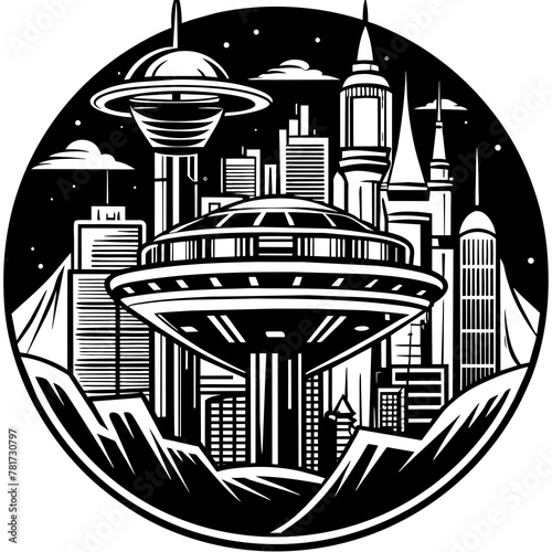        Future city vector illustration.
