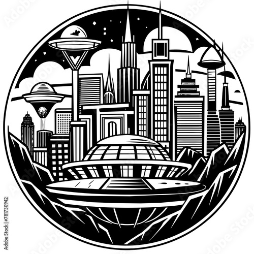        Future city vector illustration.
