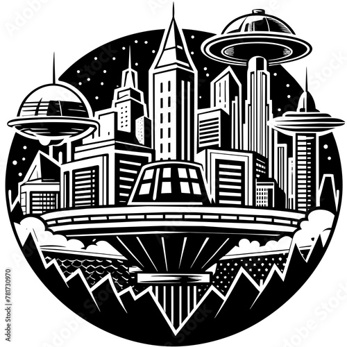        Future city vector illustration.
