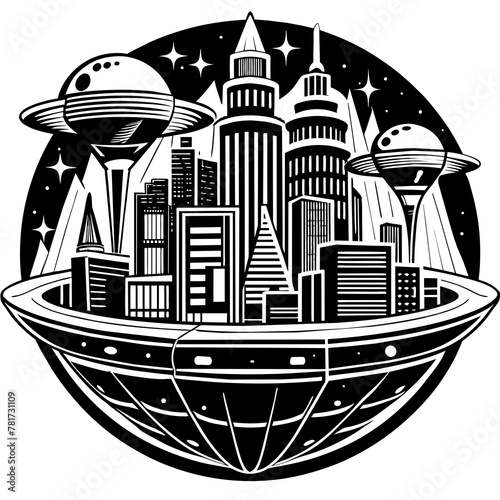        Future city vector illustration.
