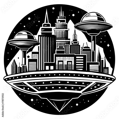        Future city vector illustration.
