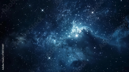 Star clusters shining into deep space. Night sky, glittering sta photo