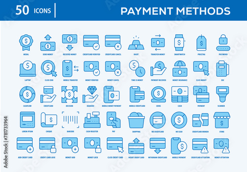 Payment Methods Icons Collection For Business, Marketing, Promotion In Your Project. Easy To Use, Transparent Background, Easy To Edit And Simple Vector Icons