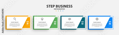 Business Creative template infographic design template. timeline with 4 steps, options. can be used for workflow diagram, info chart, web design. vector illustration.