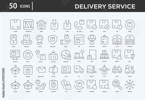 Delivery Service Icons Collection For Business, Marketing, Promotion In Your Project. Easy To Use, Transparent Background, Easy To Edit And Simple Vector Icons