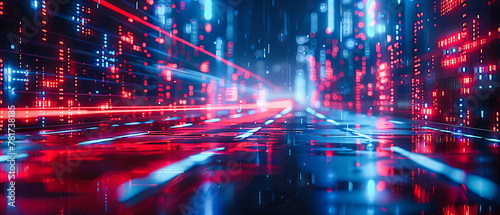 City Lights at Night, Urban Speed and Dynamic Movement, The Pulse of Modern Life in Motion