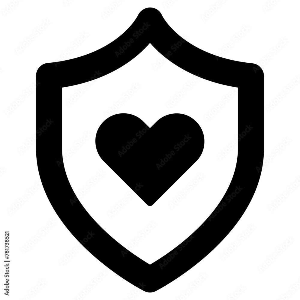 heart protection icon, simple vector design