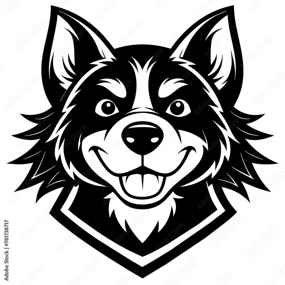 head of a dog mascot,dog silhouette,horse vector,icon,svg,characters,Holiday t shirt,black dog drawn trendy logo Vector illustration,wolf  on a white background,eps,png