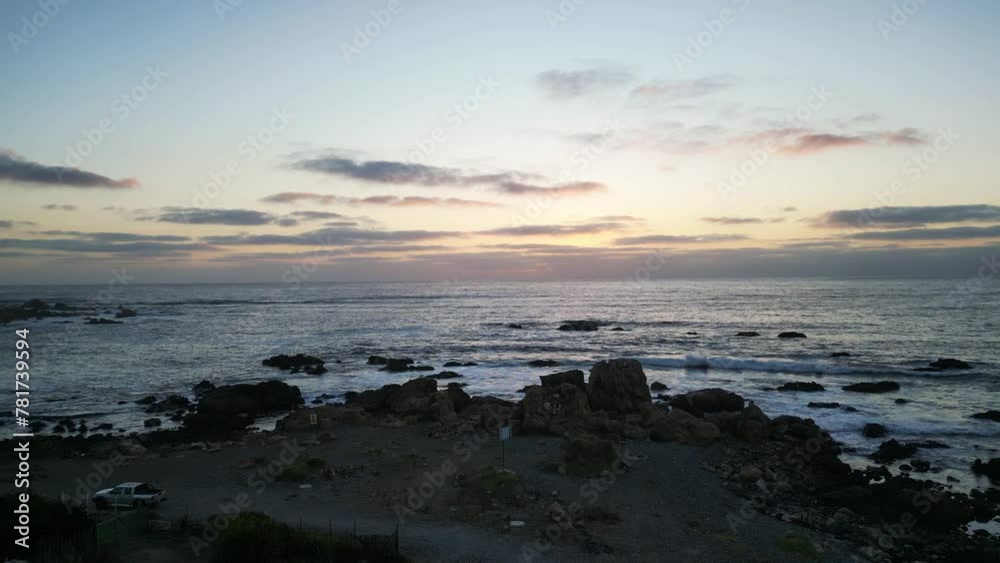 Sunset at Mirador de Playa La Ballena, northern central coast of Chile Sunset at Mirador de Playa La Ballena, northern central coast of Chile