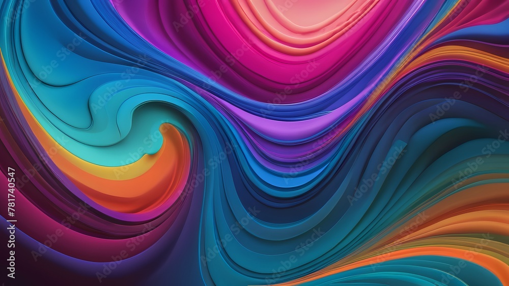Dynamic wave abstract backdrop with color