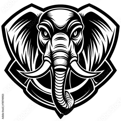 head of a elephant mascot,elephant silhouette,elephant face vector,icon,svg,characters,Holiday t shirt,black elephant face drawn trendy logo Vector illustration,wolf on a white background,eps,png