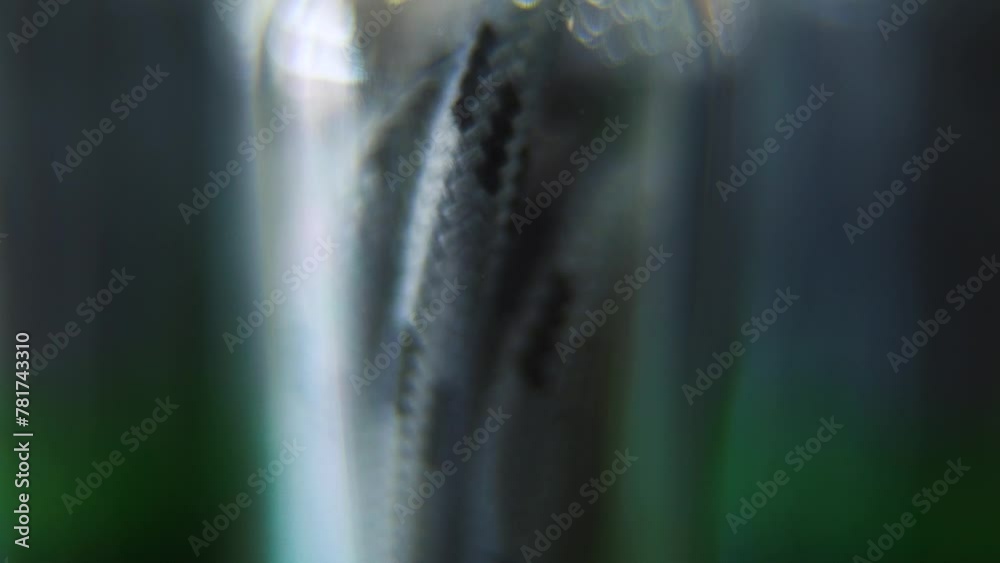 Macro close up shot, USB wire in a round plastic cover, DREAMY BOKEH, charging cable in a glowing clear case. tilt up smooth movement. Super slow motion 120 fps, Full HD