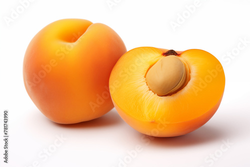 Healthy eating and good antioxidants. Apricot isolated on white background. AI generation.