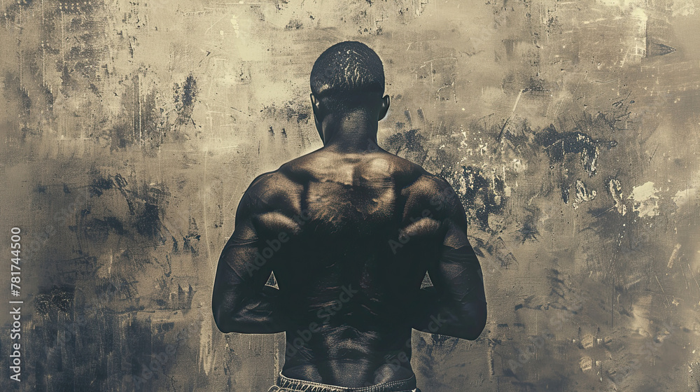 Fototapeta premium An image showcasing an athlete pausing to gather strength, with the weight of expectations visible in their posture and expression, emphasizing the mental as well as physical demands of sports.