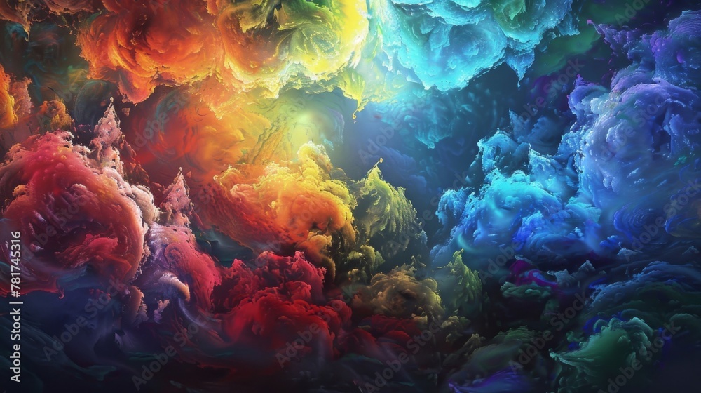 An ethereal world of abstract explosions painted with a rainbow of vibrant shades. An ethereal world of abstract explosions painted with a rainbow of vibrant shades.