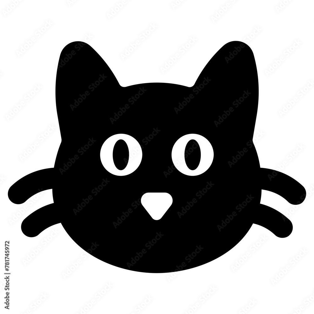 cat icon, simple vector design