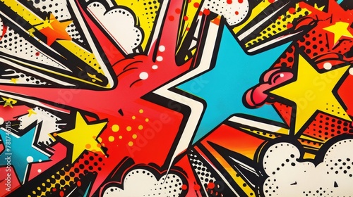 Add a touch of retro charm to your project with this lively Pop Art Explosion design