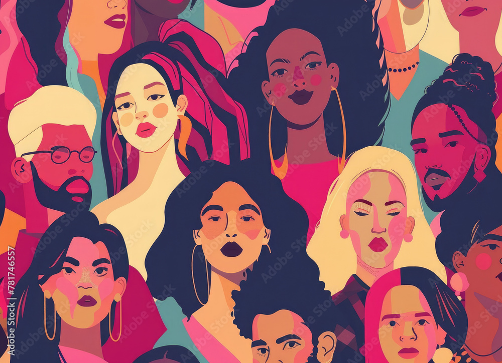An illustration of diverse people from various ethnicities, including both men and women with a range of skin tones in a flat vector style