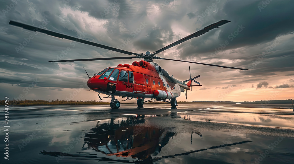 Landing rescue helicopter, Rescue, Emergency concept. Landing rescue helicopter, Rescue, Emergency concept.