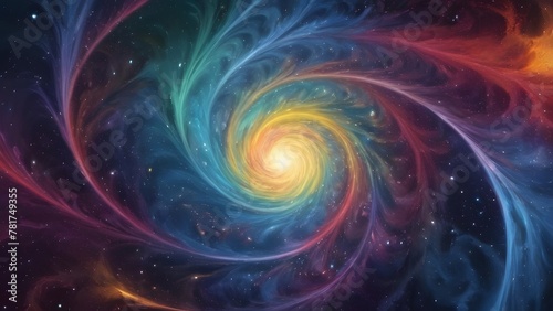 Vivid galactic outer space spiral scene