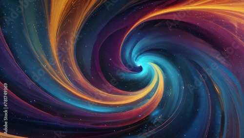 Vibrant cosmic outer space spiral background