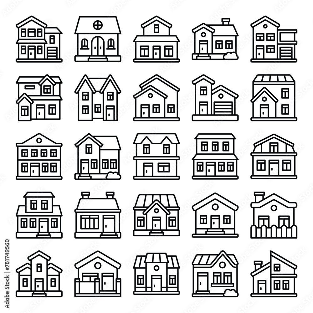 Set of house icon vector