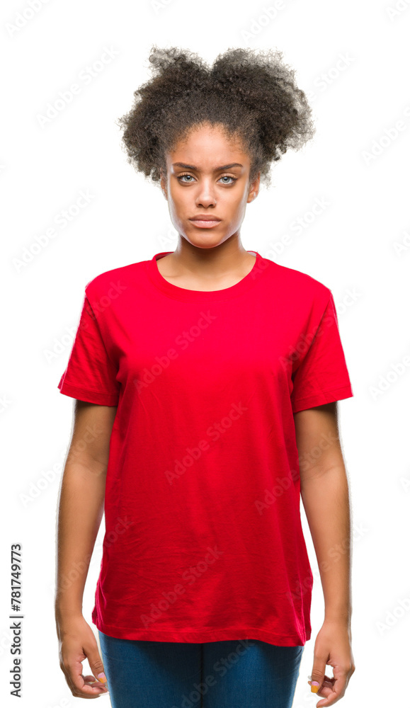 Young afro american woman over isolated background skeptic and nervous, frowning upset because of problem. Negative person. Young afro american woman over isolated background skeptic and nervous, frowning upset because of problem. Negative person.