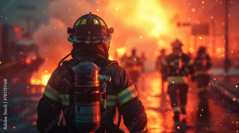 Fototapeta premium firefighter brotherhood