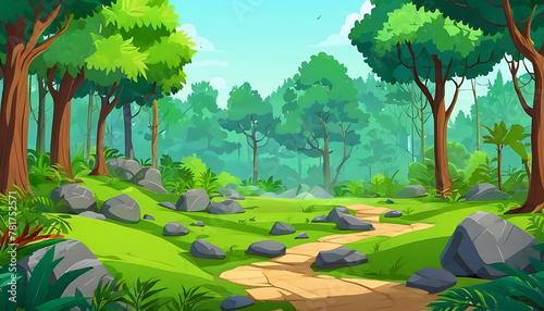 Forest cartoon background image