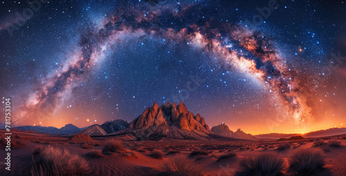 A breathtaking view of a night sky filled with countless stars and planets