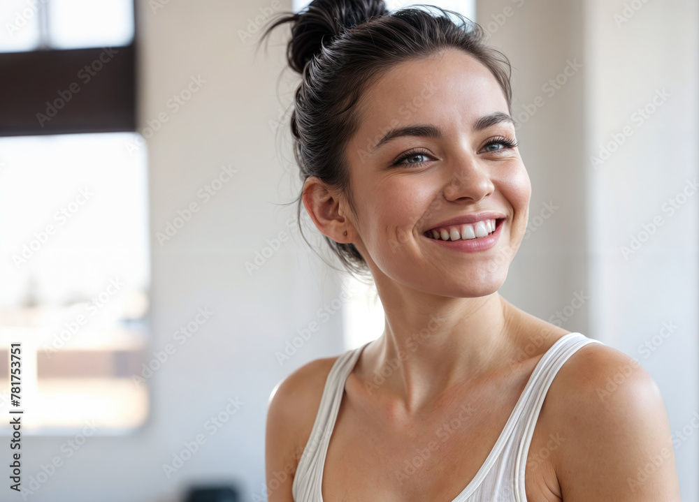 Morning Ritual Attractive Young Woman's Portrait Morning Ritual Attractive Young Woman's Portrait