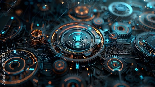 Obraz na płótnie background with gears w salonie
