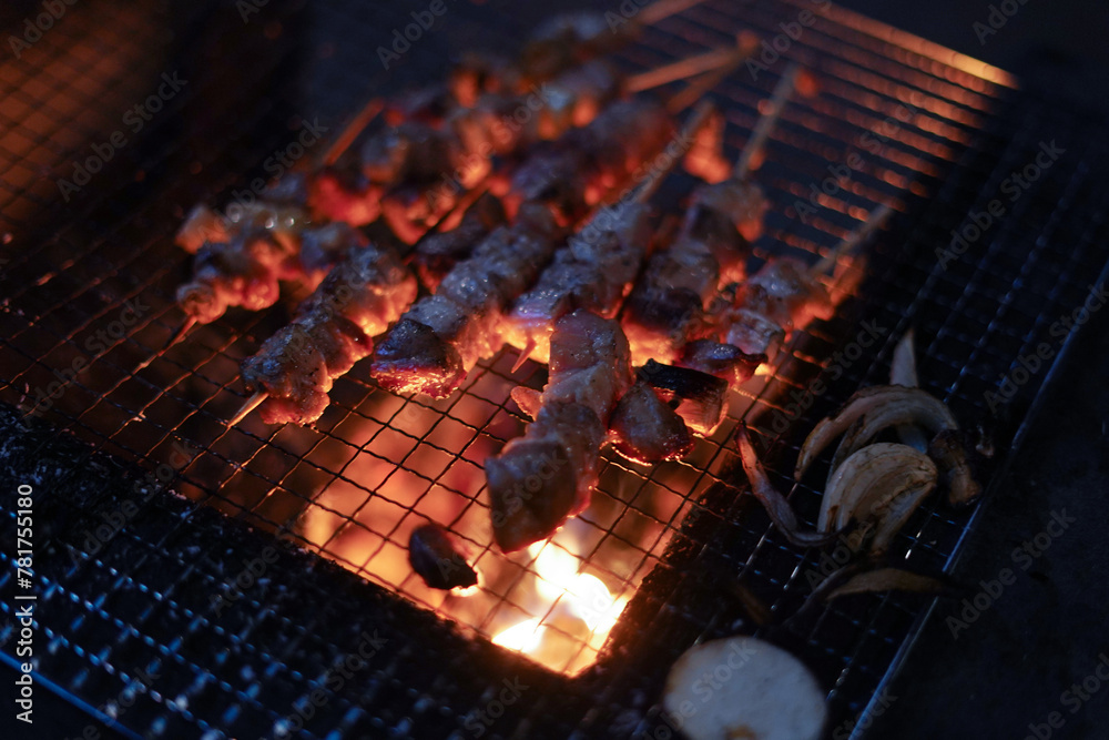 アウトドアで美味しい串焼き/ Delicious outdoor skewers アウトドアで美味しい串焼き/ Delicious outdoor skewers