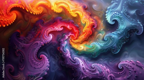 Abstract curve background with swirling vortexes and spirals