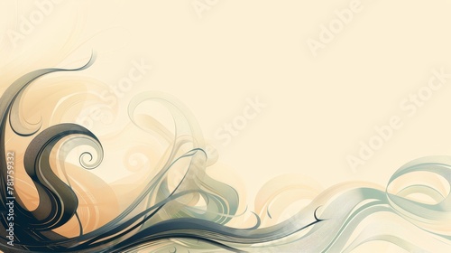 Abstract Borders: A vector design featuring a border of abstract waves and swirls