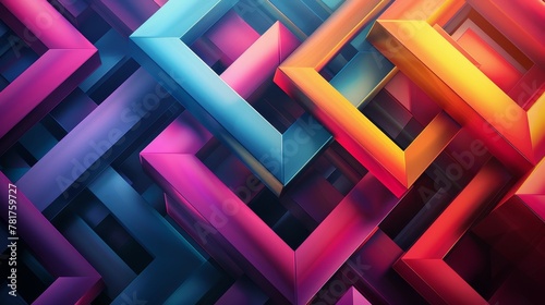 Abstract Geometric Backgrounds: A 3D vector illustration of a colorful abstract background photo