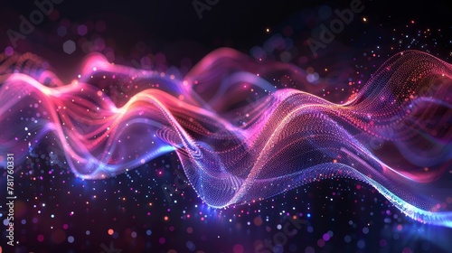 Digital Patterns: A vector illustration of a digital wave pattern, pulsating with energy and light