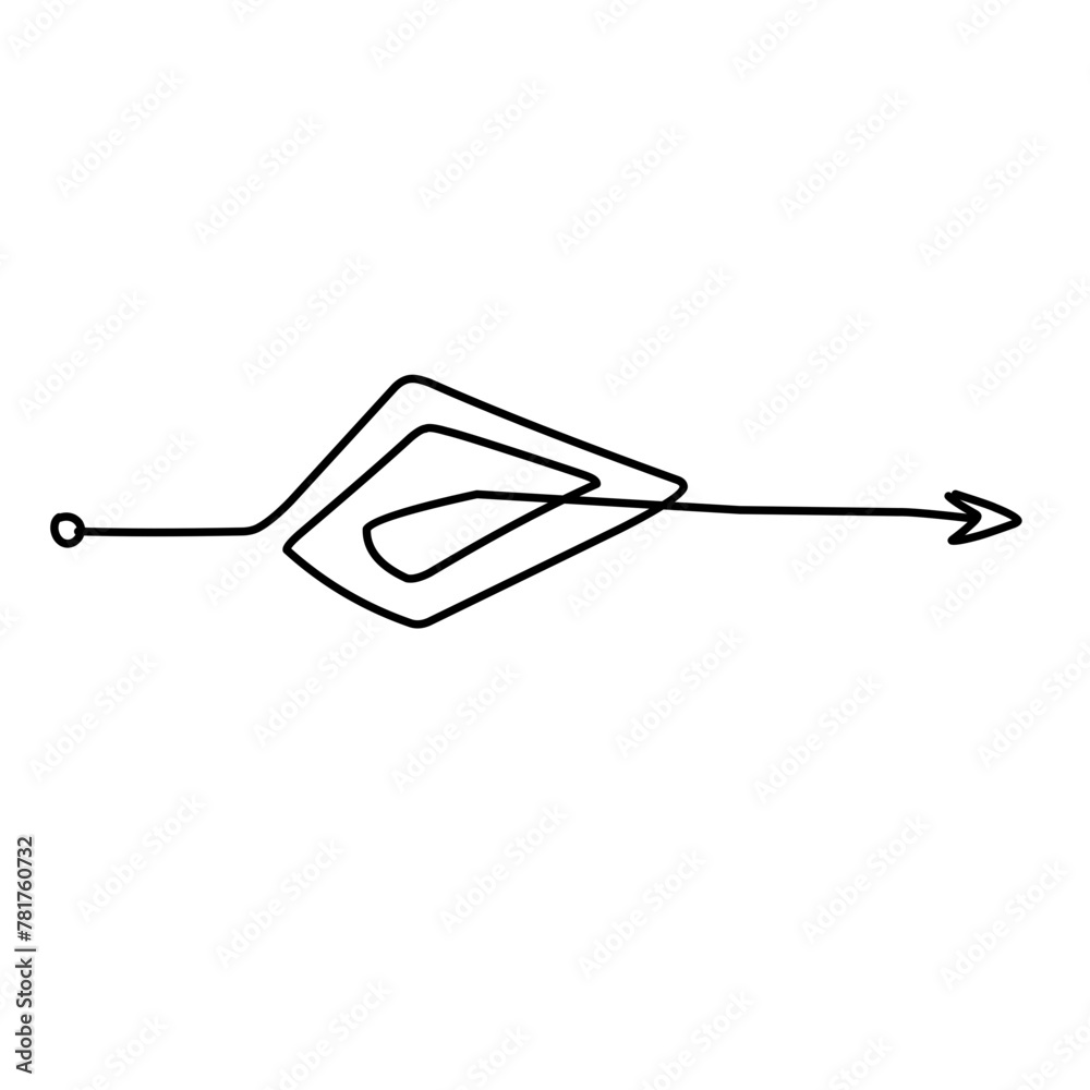 Knot arrow line thought Knot arrow line thought