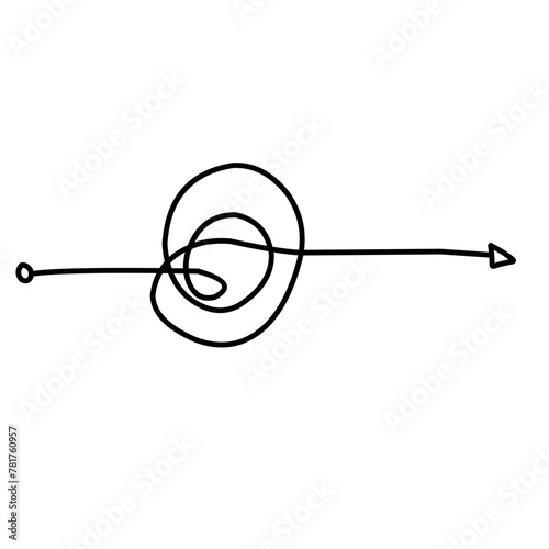Knot arrow line thought